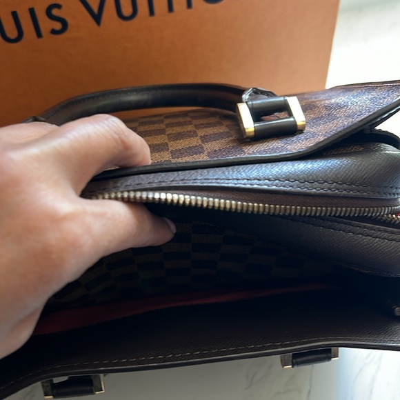 EUC Vintage LV Damier Ebene Triana Top Handle Bag w/ Bag and Box - Picture 10 of 16
